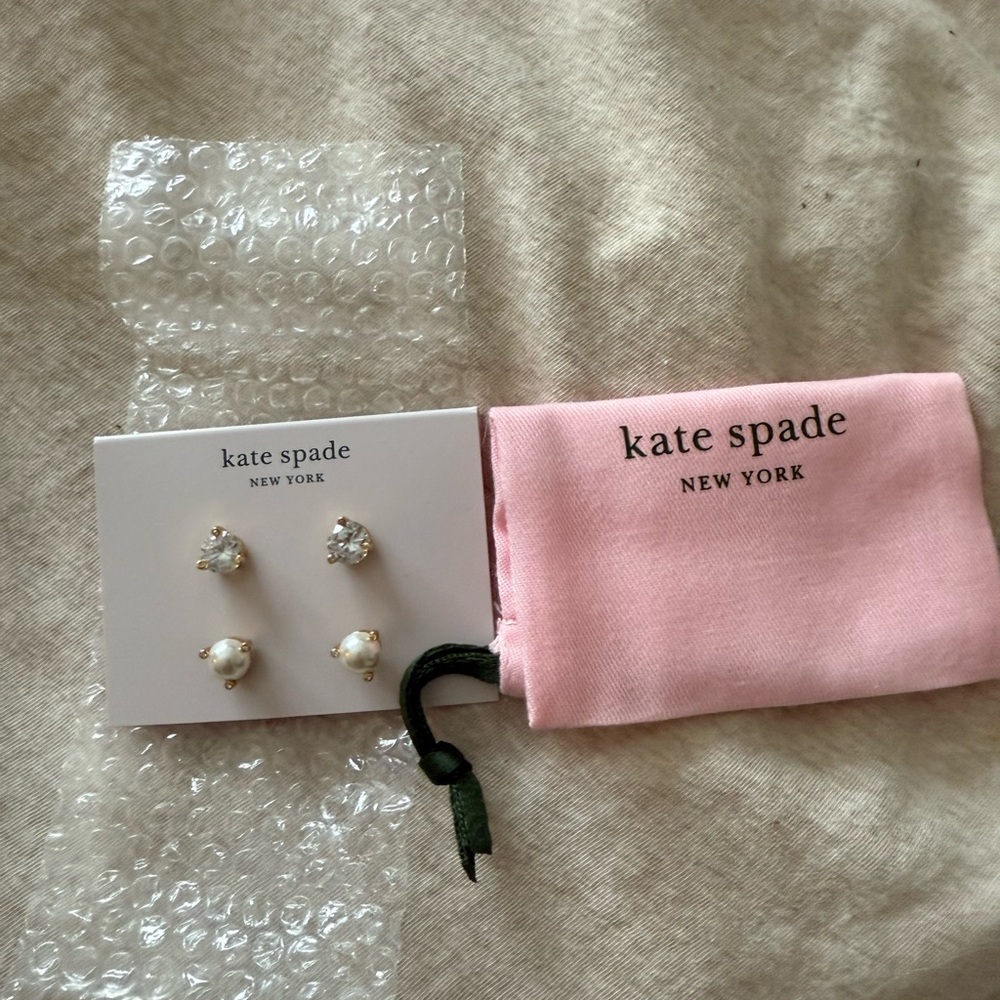 kate spade Pearl and Crystal Stud Earrings